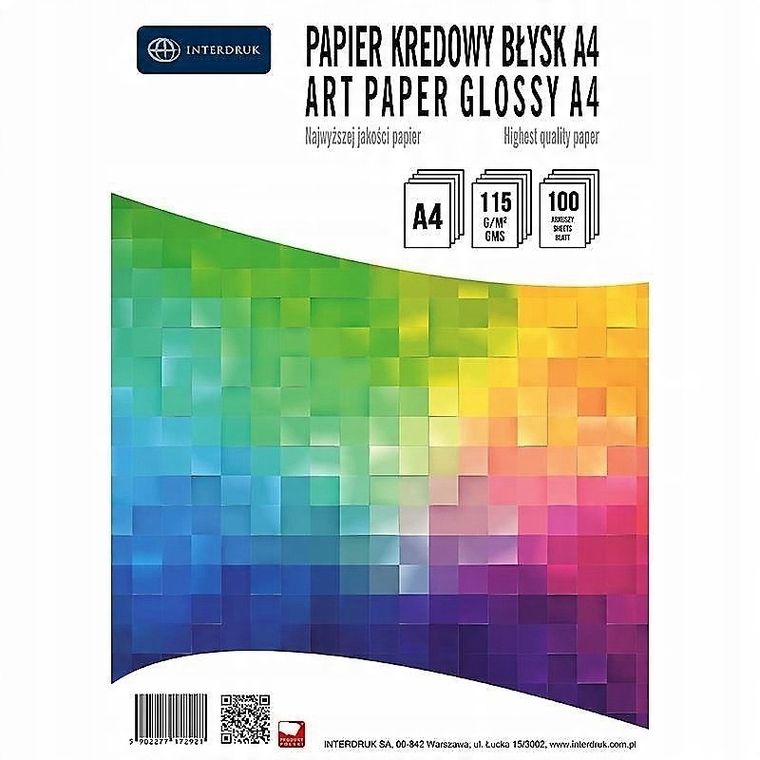 Interdruk, papier kredowy, A4, 100 kartek