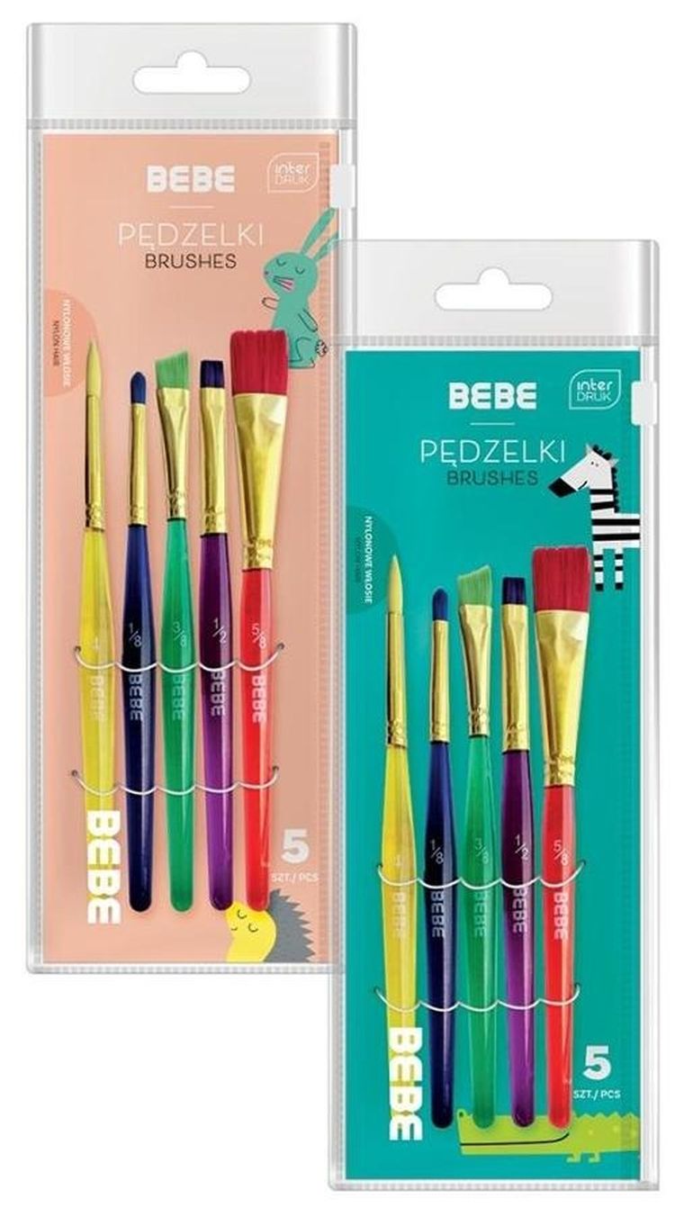 Interdruk, pędzelki akrylowe, 5 szt.