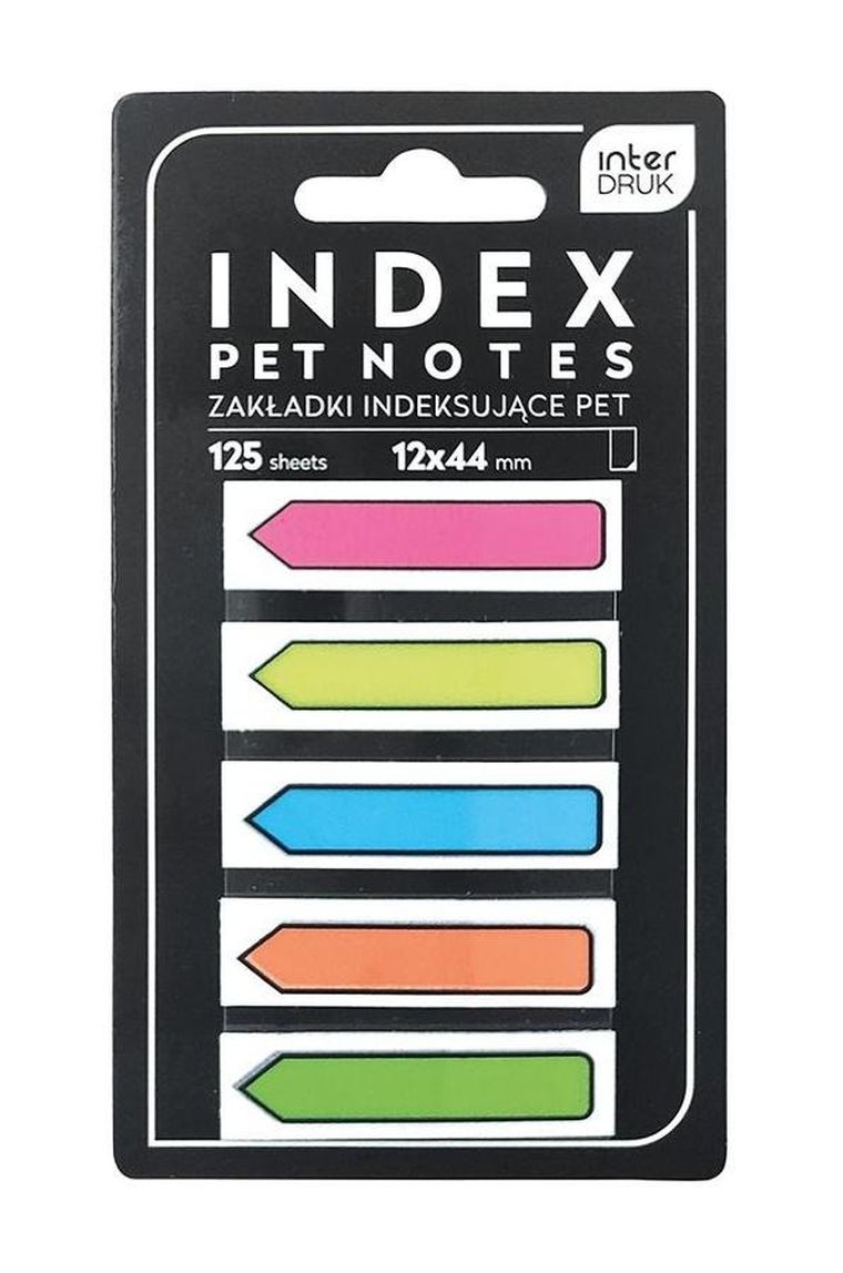 Interdruk, Pet Notes, zakładki indeksujące, strzałki, Neon, 125 szt.