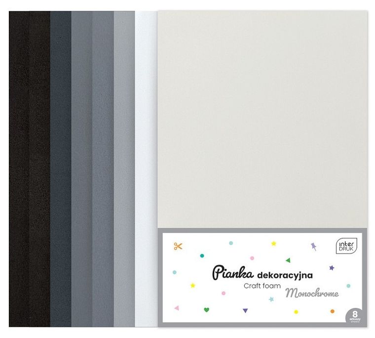 Interdruk, pianka dekoracyjna, monochrome, 8 szt.