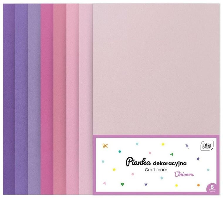 Interdruk, pianka dekoracyjna, unicorn, 8 szt.