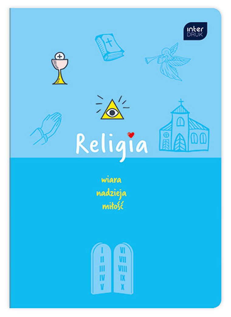 Interdruk, Religia, zeszyt A5, 60 kartek, kratka, 1 szt.