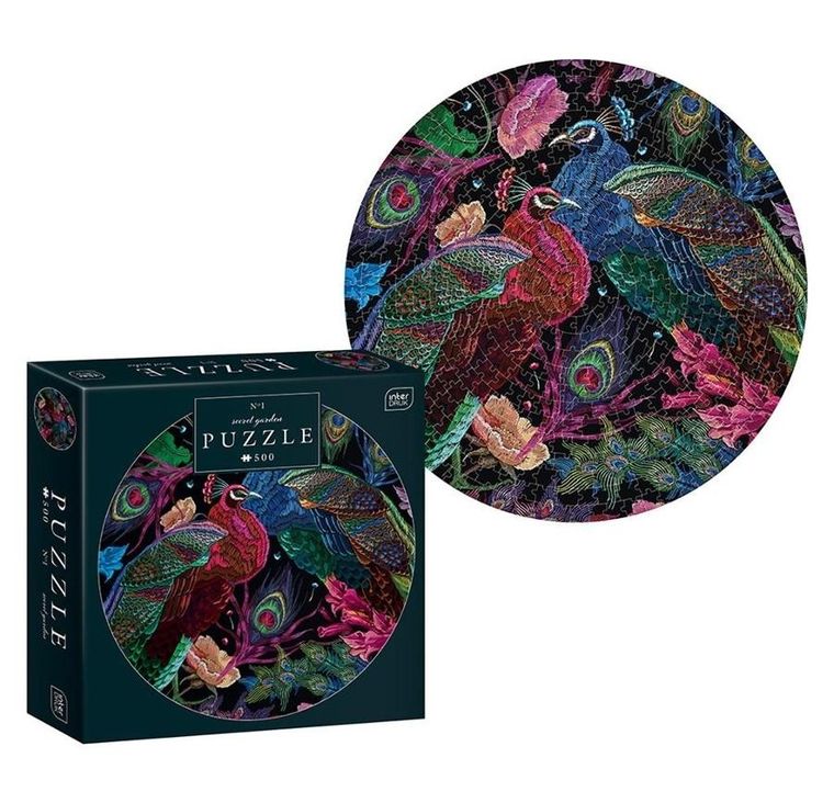 Interdruk, Round, Secret Garden, puzzle okrągłe, 500 elementów