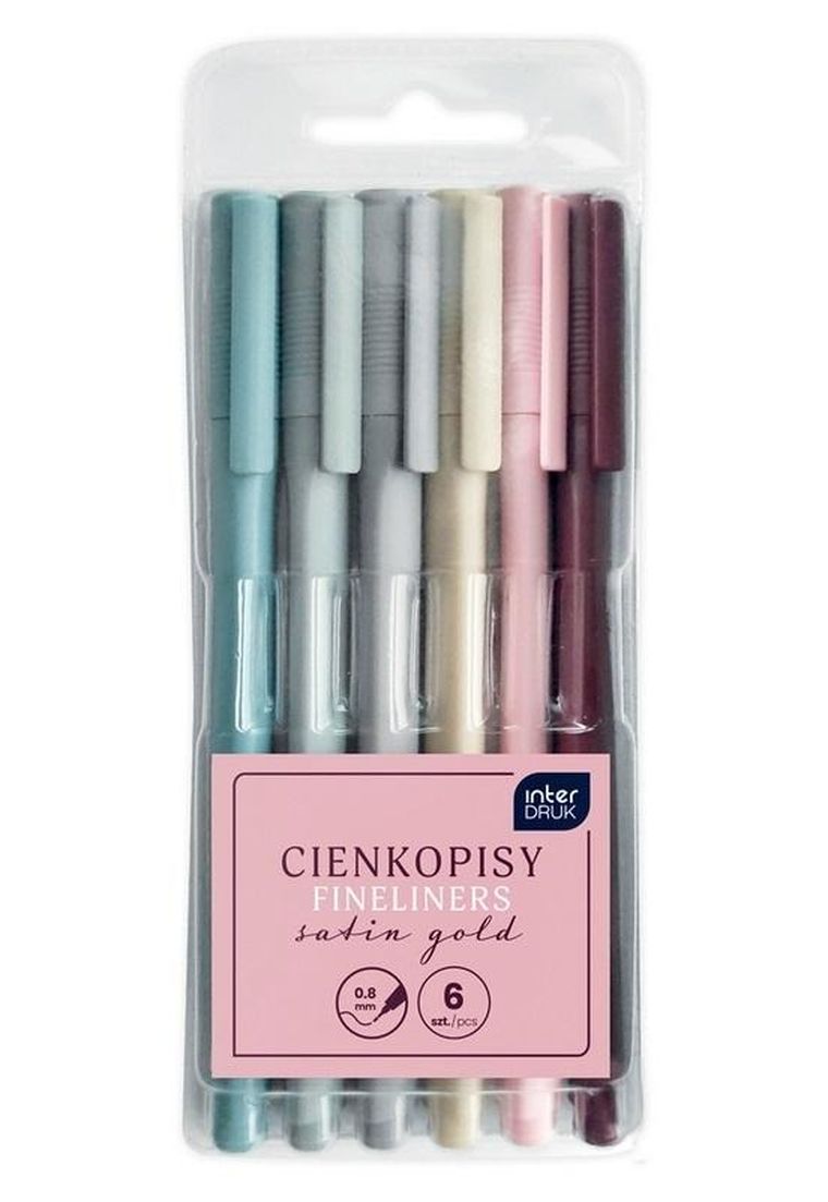 Interdruk, Satin Gold, cienkopisy, 6 kolorów