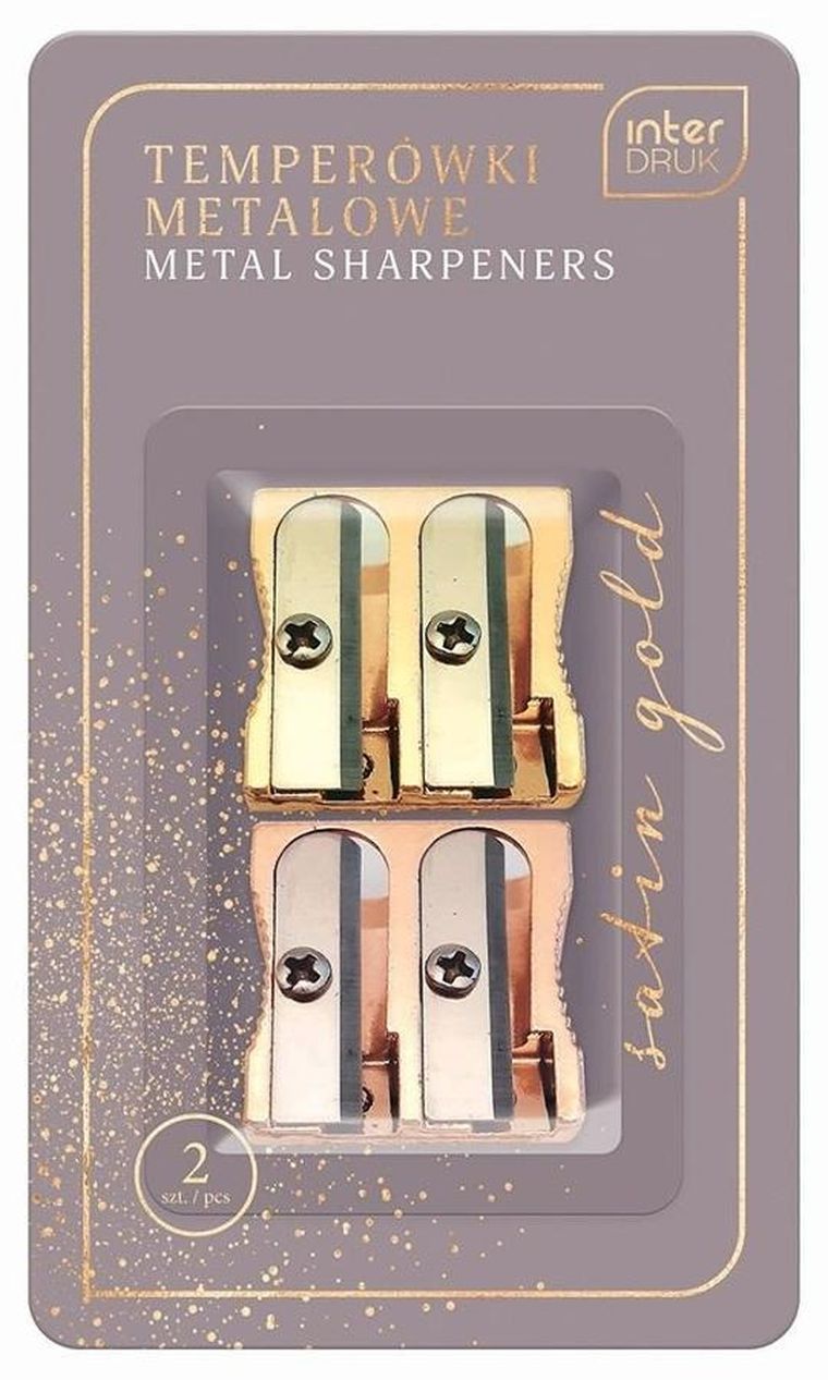 Interdruk, Satin Gold, temperówka metalowa, 2 szt.
