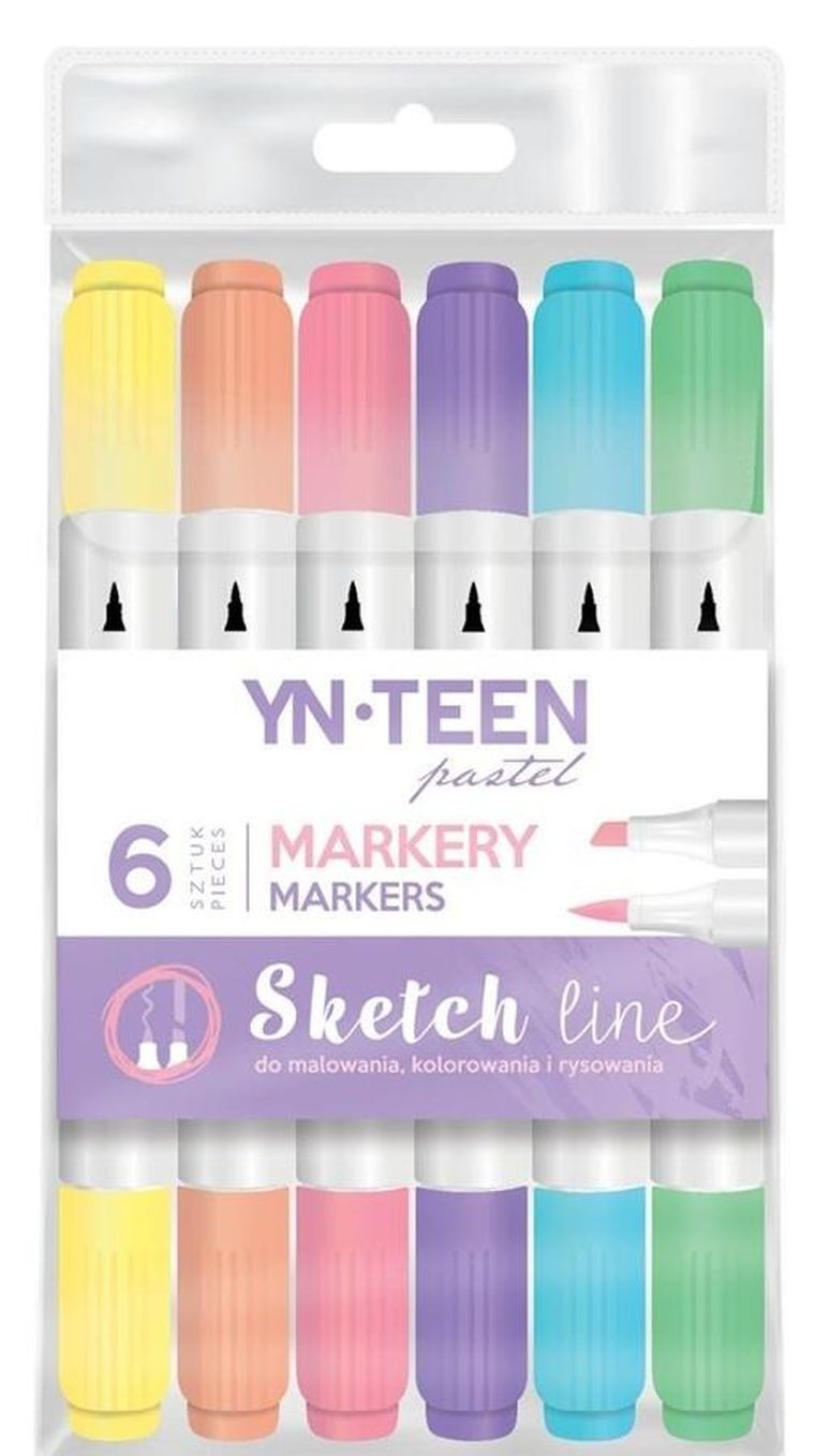 Interdruk, Sketch Line Pastel, marker, 6 kolorów
