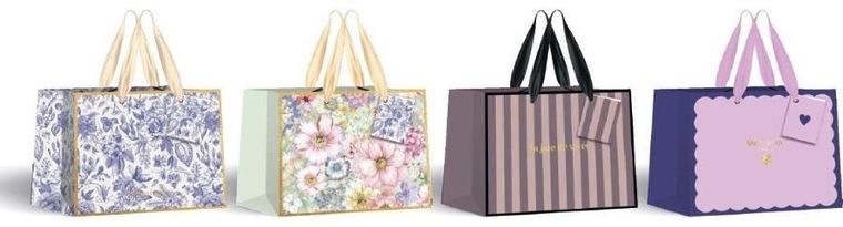 Interdruk, torebka prezentowa, mała, złota, 23-18-10 cm, 1 szt.