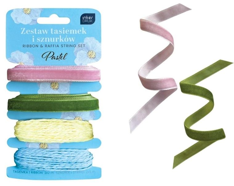 Interdruk, zestaw tasiemek i sznurków, pastel