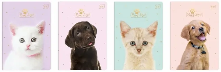 Interdruk, zeszyt A5, 32 kartki, kratka, UV Puppy Sign, 1 szt.