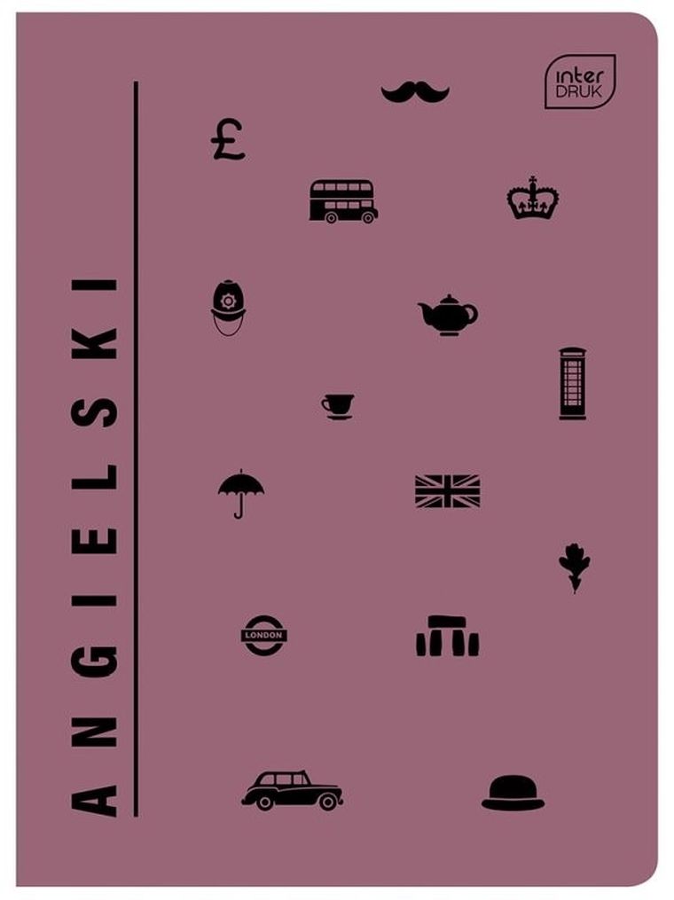 Interdruk, zeszyt A5, 60 kartek, kratka, Angielski, 1 szt.