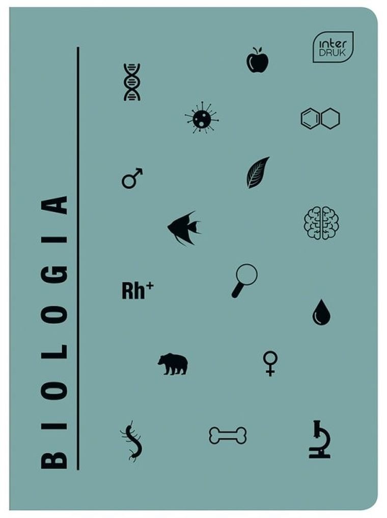 Interdruk, zeszyt A5, 60 kartek, kratka, Biol/Przyr, 1 szt.