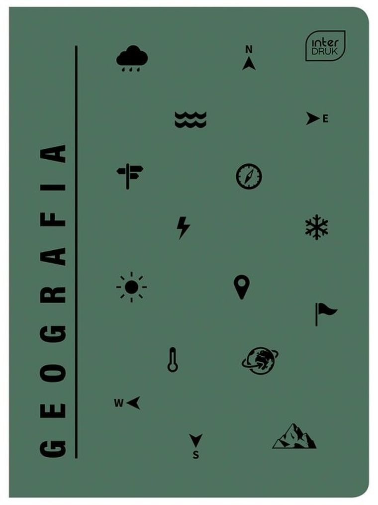 Interdruk, zeszyt A5, 60 kartek, kratka, Geografia, 1 szt.