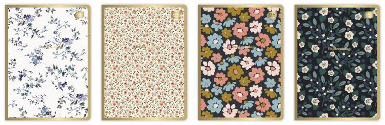Interdruk, zeszyt A5, 60 kartek, w linię, Metalic Floral, 1 szt.