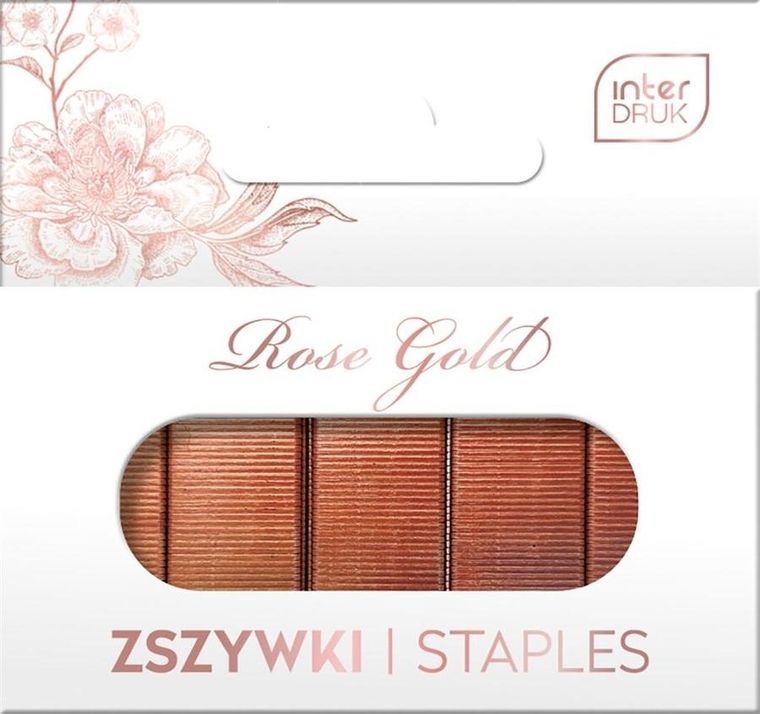 Interdruk, zszywki 24/6, Rose Gold, 1000 szt.