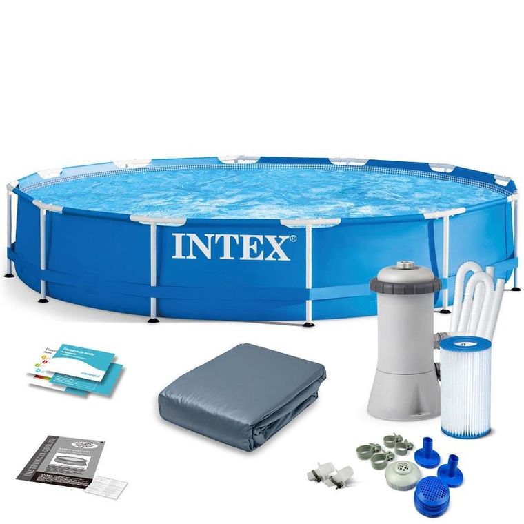 Intex, basen ogrodowy stelażowy, 366-76 cm, zestaw 10w1