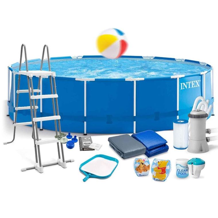 Intex, basen ogrodowy stelażowy, 457-122 cm, zestaw 17w1