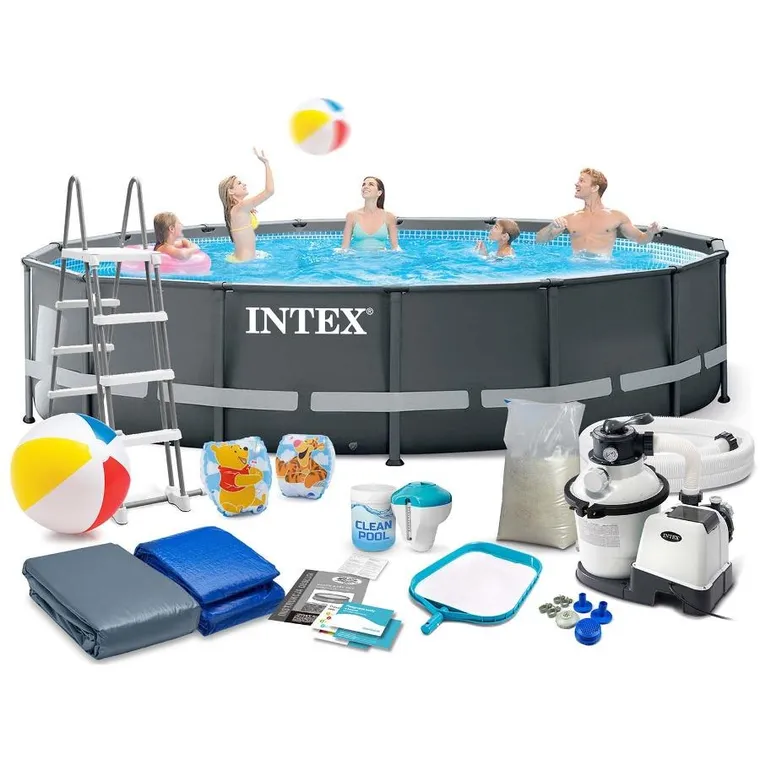 Intex, basen ogrodowy stelażowy, 488-122 cm, zestaw 17w1