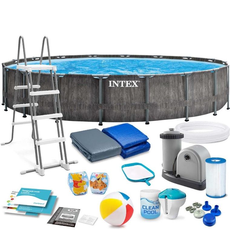 Intex, basen ogrodowy stelażowy, 549-122 cm, zestaw 18w1