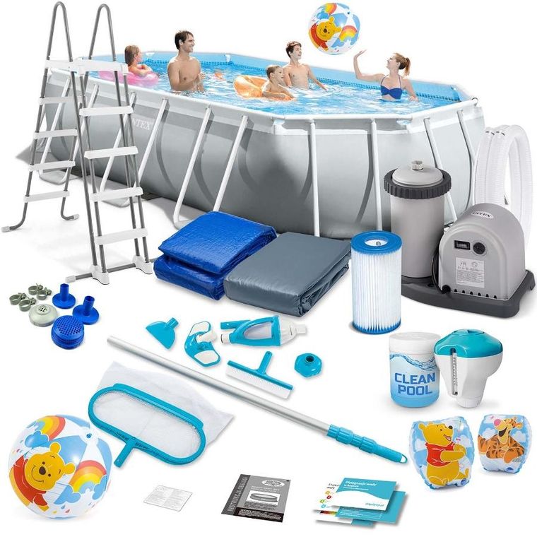 Intex, basen ogrodowy stelażowy prostokątny, 503-274-122cm, zestaw 21w1