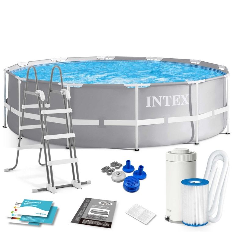 Intex, basen ogrodowy stelażowy, zestaw 4w1, 366-99 cm
