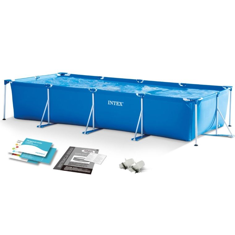 Intex, basen stelażowy, prostokątny, niebieski, 450-220-84 cm