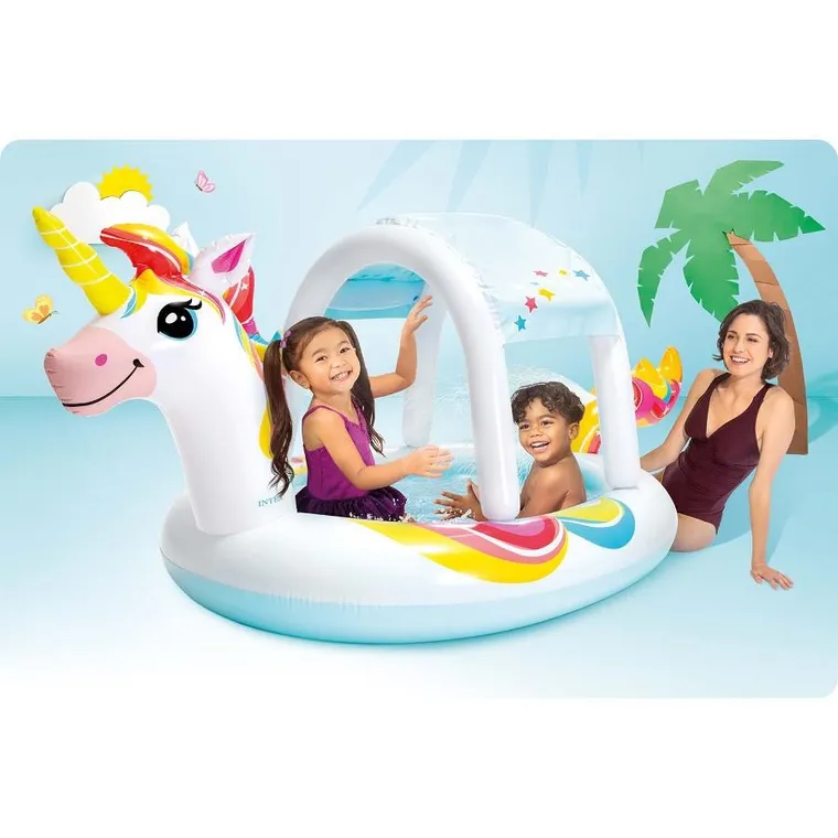 Intex, brodzik z daszkiem, jednorożec 254-132 cm