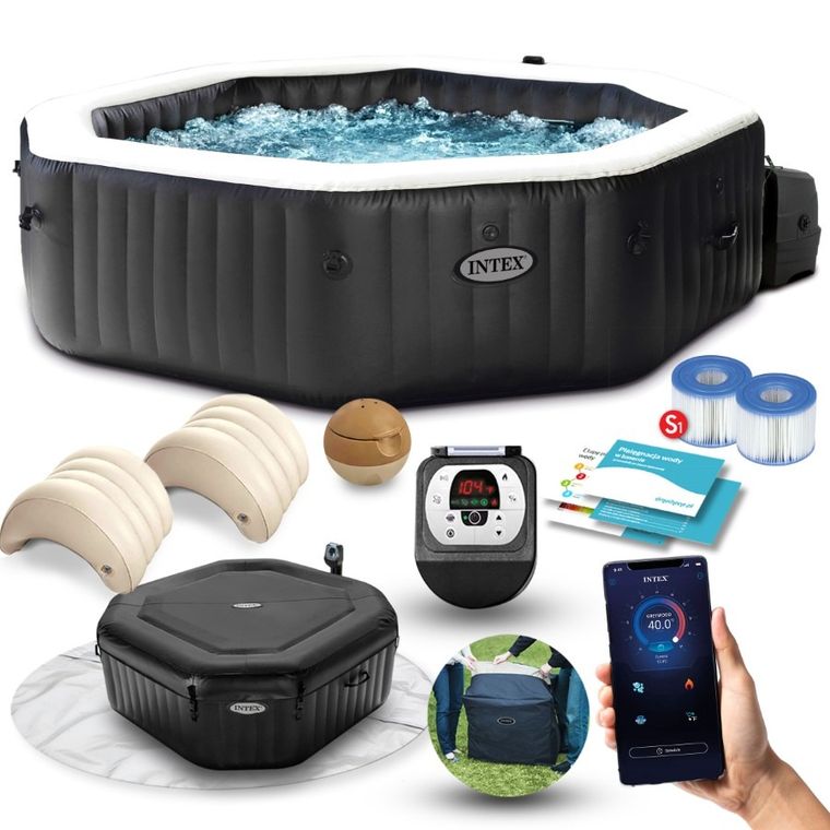 Intex, dmuchane SPA jacuzzi z hydromasażem, 4 os., 180-71 cm