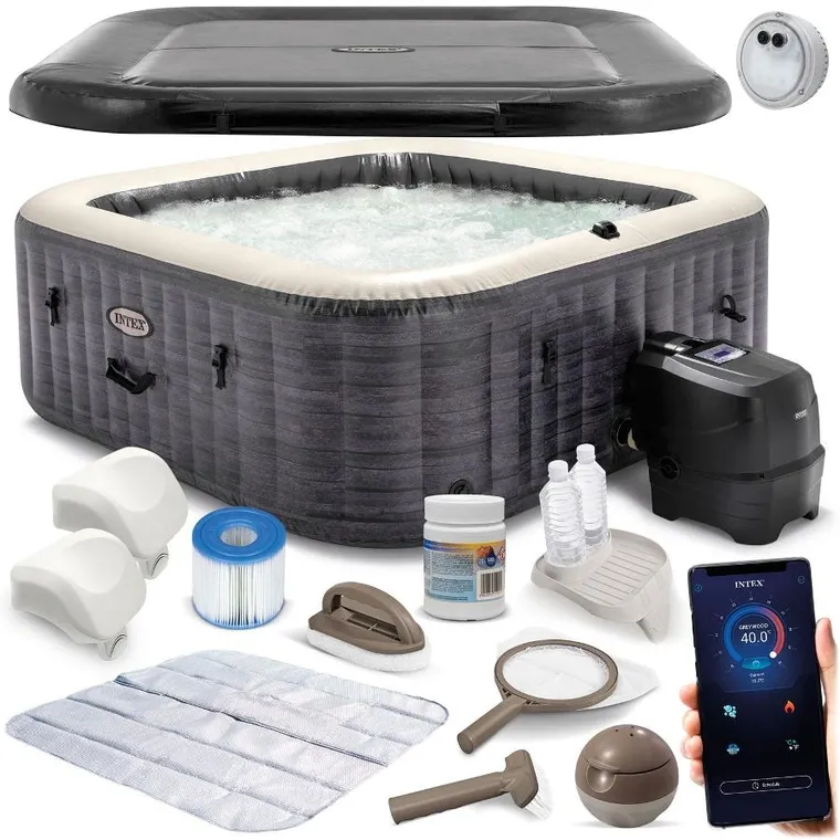 Intex, dmuchane SPA z hydromasażem, 4 osobowe + generator chloru