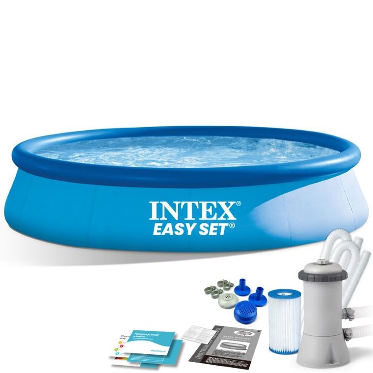 Intex, Easy Set, basen rozporowy z pompą filtrującą 220-240V, 396-84 cm