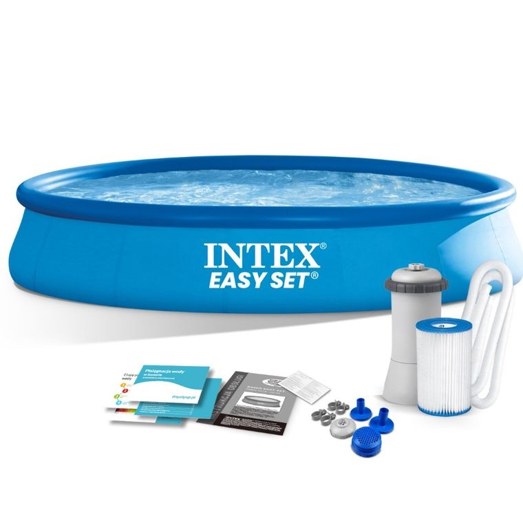 Intex, Easy Set, basen, śr. 4,57 m, pompa filtrująca 220-240V, zestaw