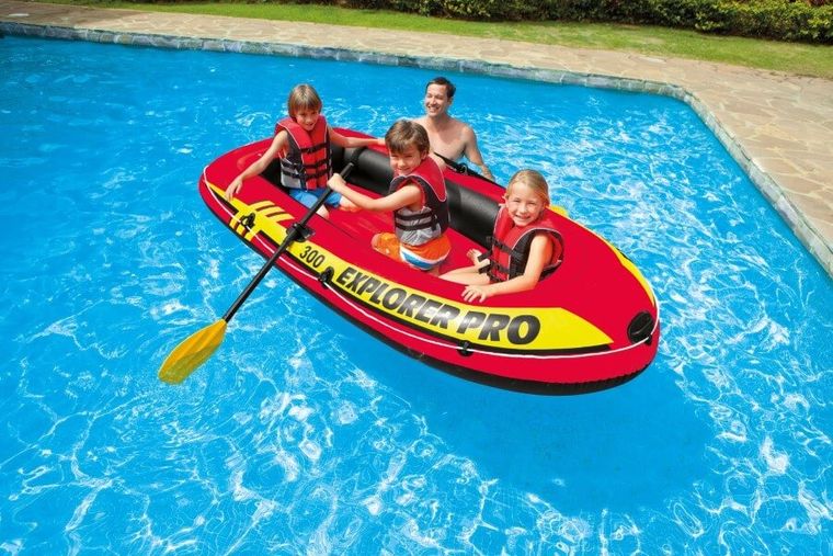 Intex, Explorer PRO 300, ponton, z wiosłami i pompką, 244-117-36 cm