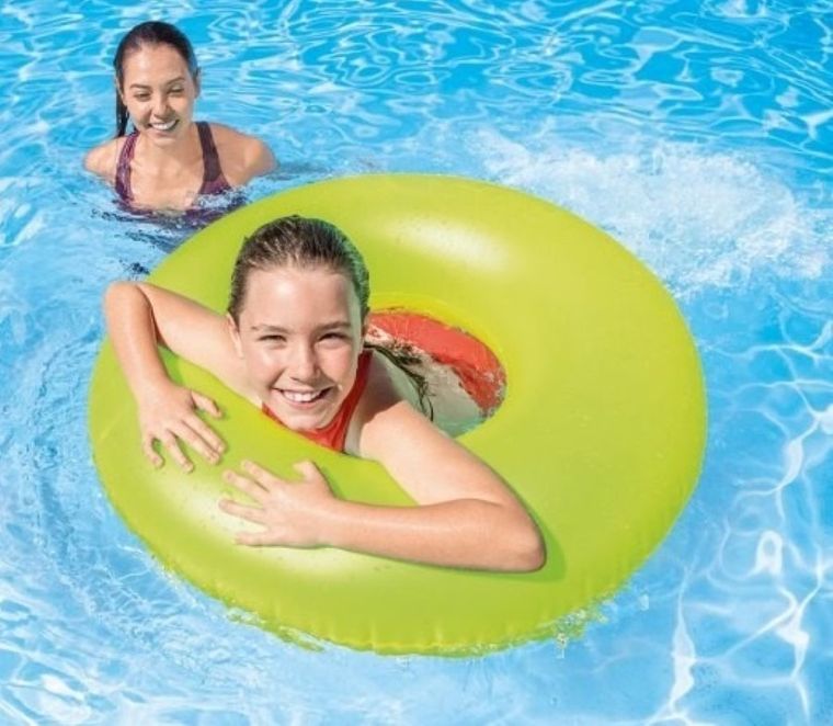Intex, koło do pływania, neonowe kolory