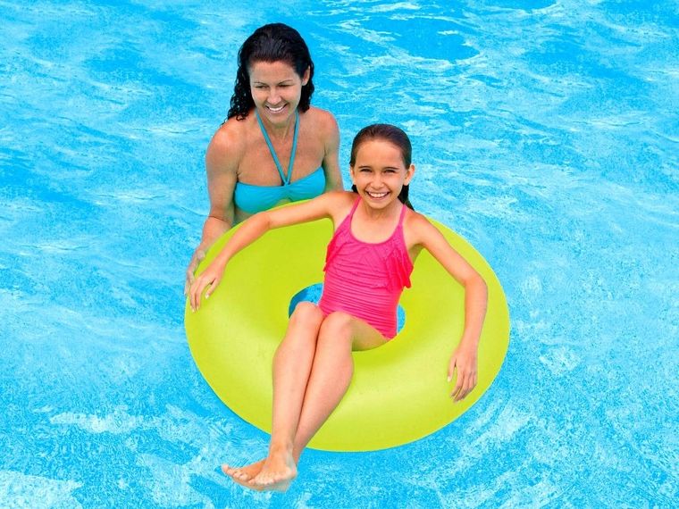 Intex, koło do pływania, neonowe, żółte, 91 cm