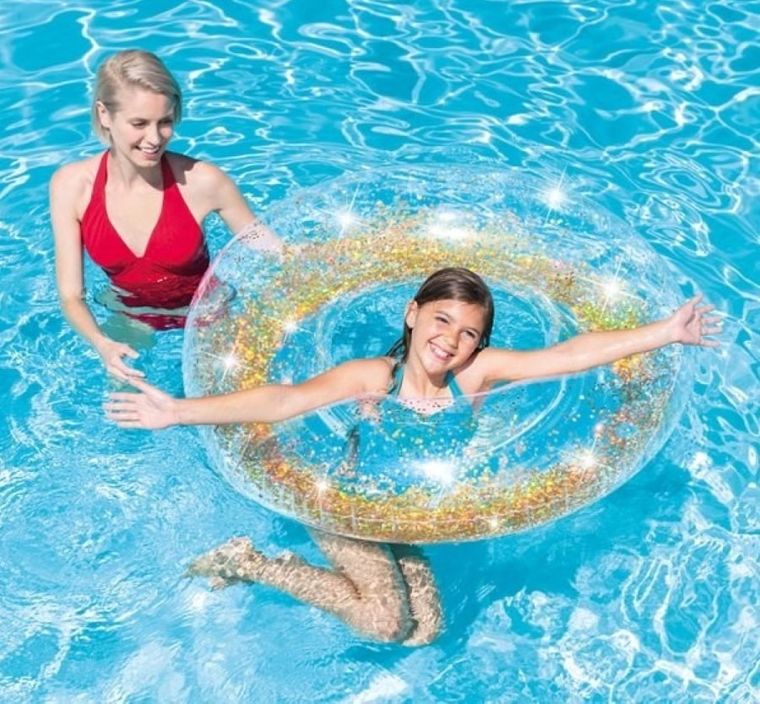 Intex, koło nadmuchiwane z drobinkami brokatu