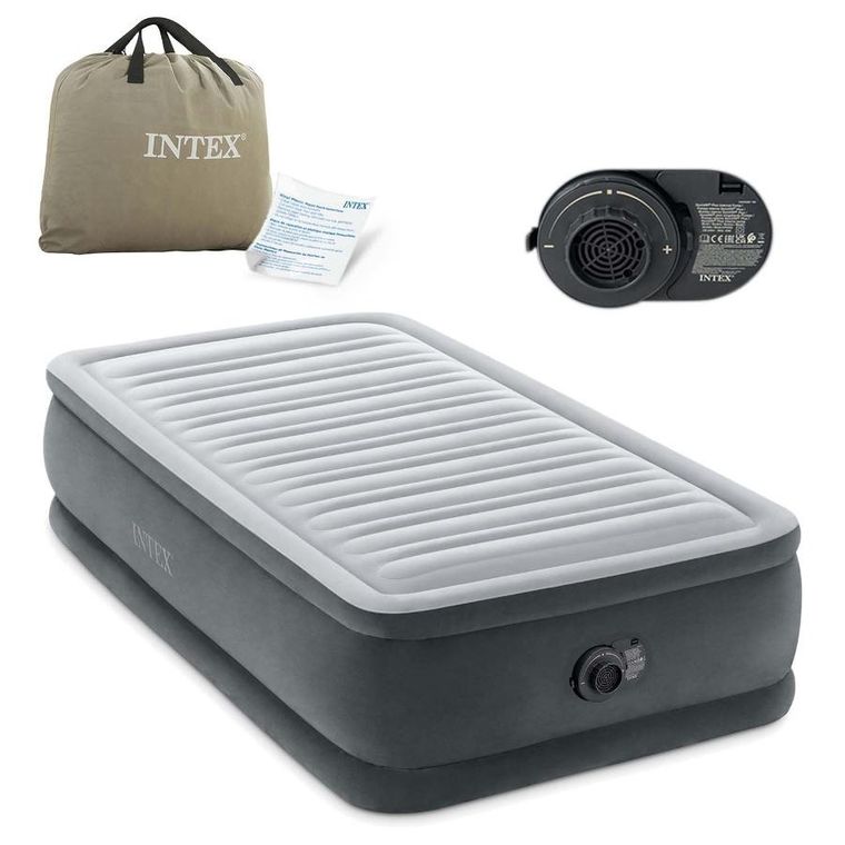 Intex, materac dmuchany, z wbudowaną pompką elektryczną, 191-99-46 cm