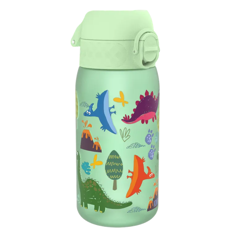 Ion8, Dinozaury, bidon z ustnikiem, zielony, 350 ml
