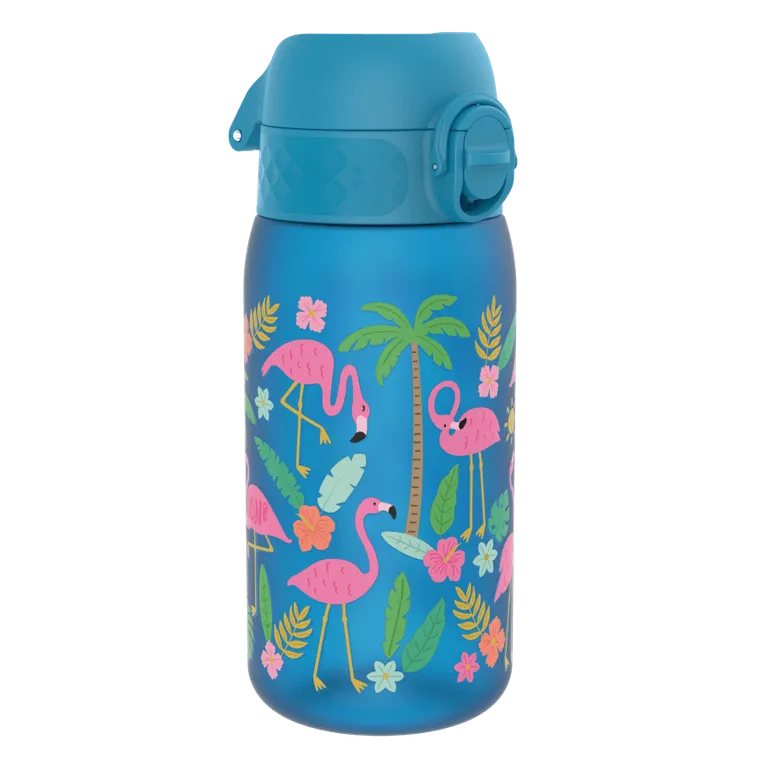 Ion8, Flamingi, bidon z ustnikiem, niebieski, 350 ml