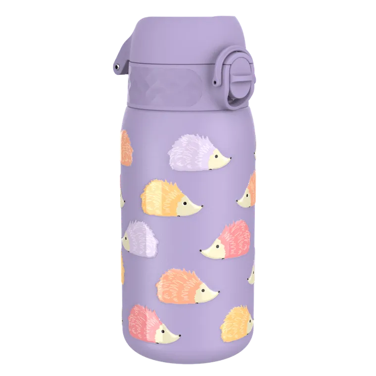 ION8, Jeże, stalowy bidon z ustnikiem, fioletowy, 400 ml