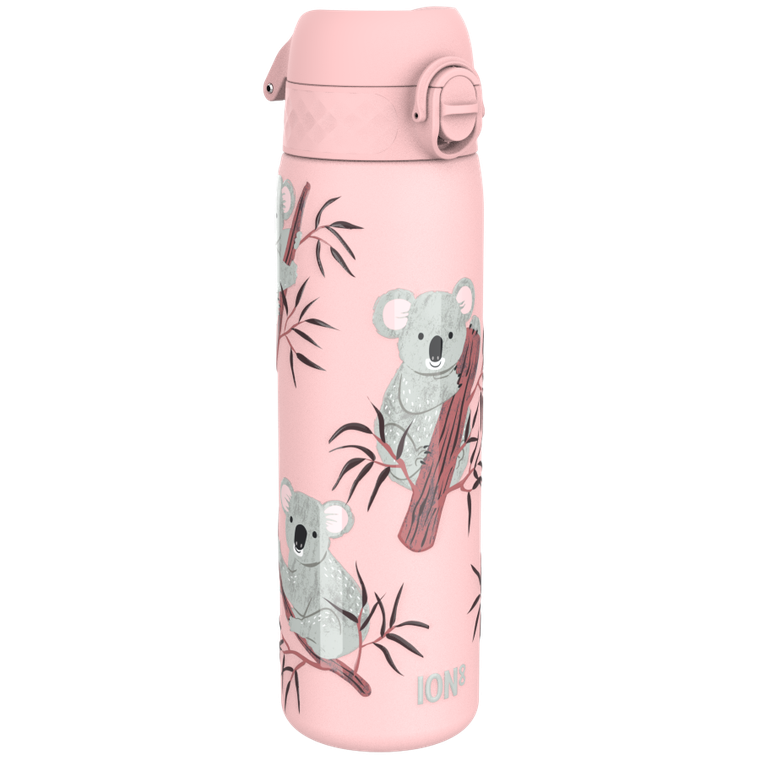 ION8, Koala, bidon stalowy z ustnikiem, różowy, 600 ml