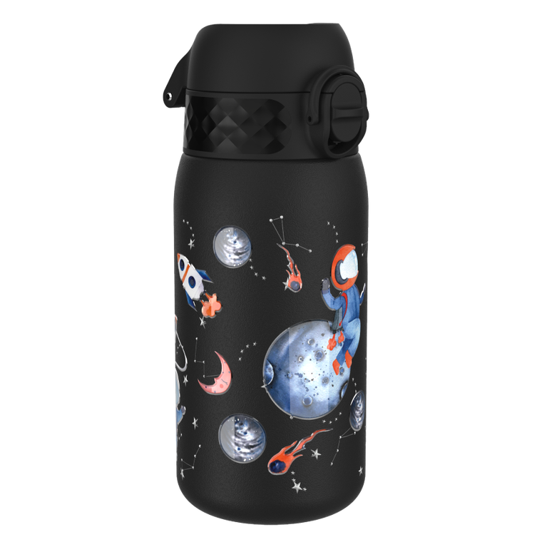 ION8, Kosmos, bidon z ustnikiem ze stali nierdzewnej, czarny, 400 ml
