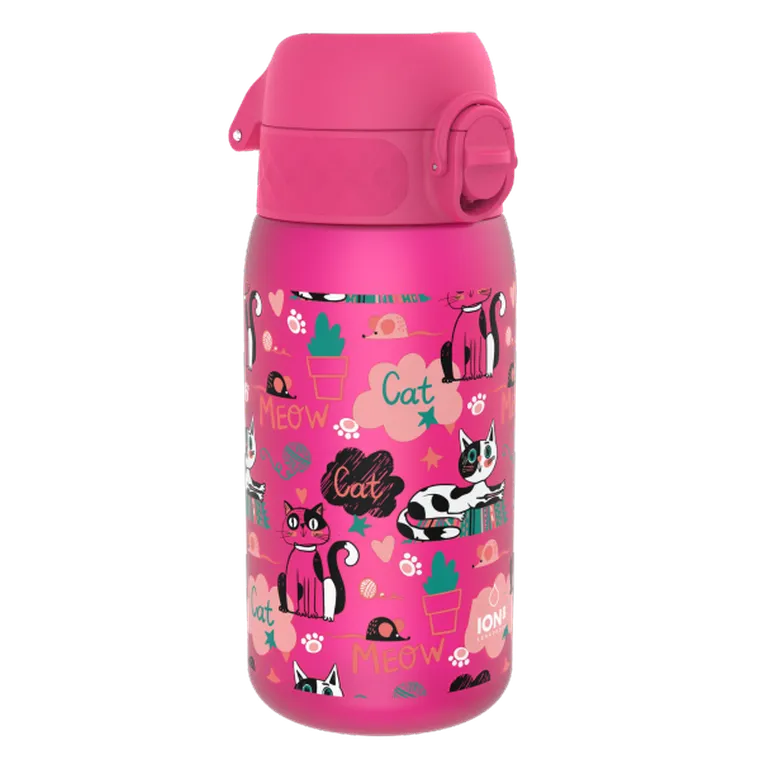 Ion8, Kotki, bidon z ustnikiem, różowy, 350 ml
