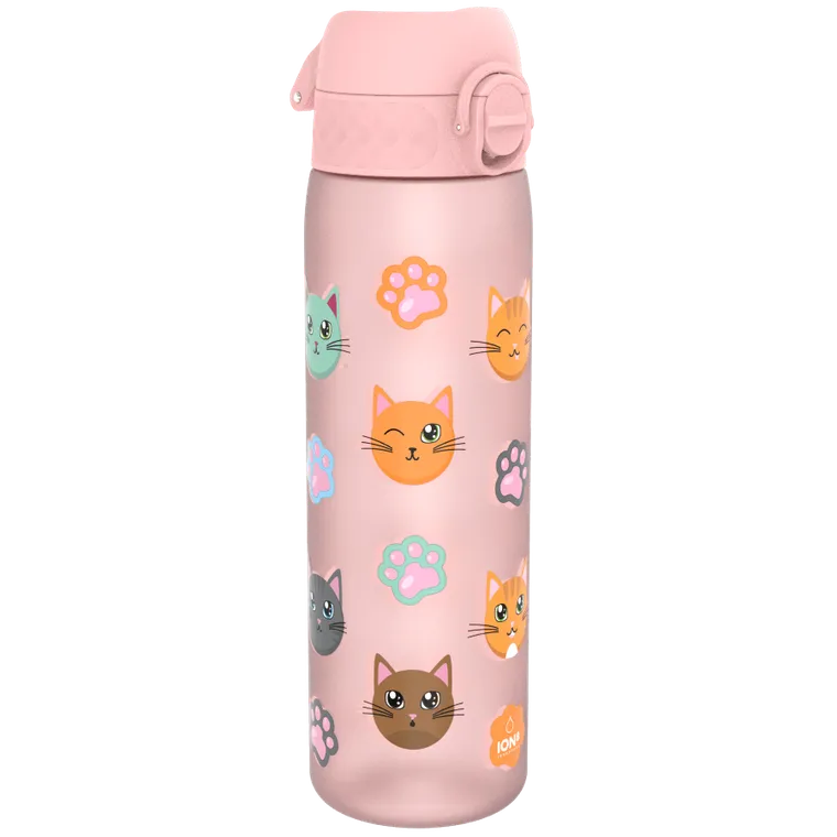 Ion8, Kotki, bidon z ustnikiem, różowy, 500 ml