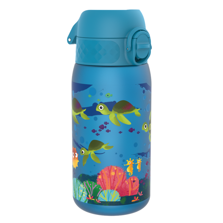 ION8, Morskie zwierzęta, bidon z ustnikiem, niebieski, 350 ml