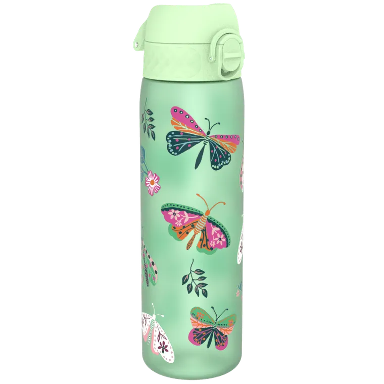 Ion8, Motylki, bidon z ustnikiem, zielony, 500 ml