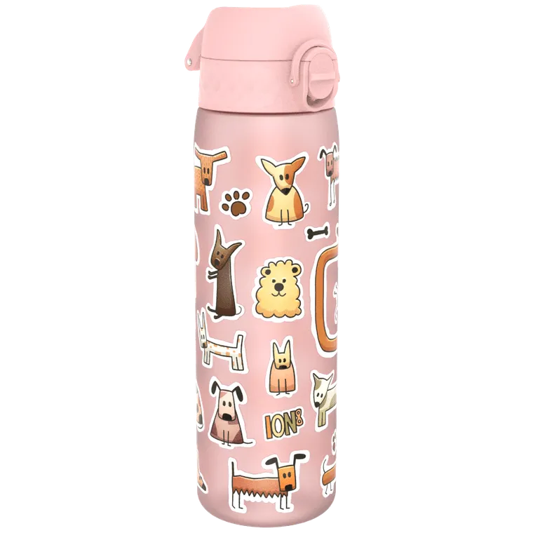 Ion8, Pieski, bidon z ustnikiem, jasny róż, 500 ml