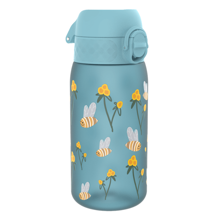 Ion8, Pszczółki, bidon z ustnikiem, niebieski, 350 ml