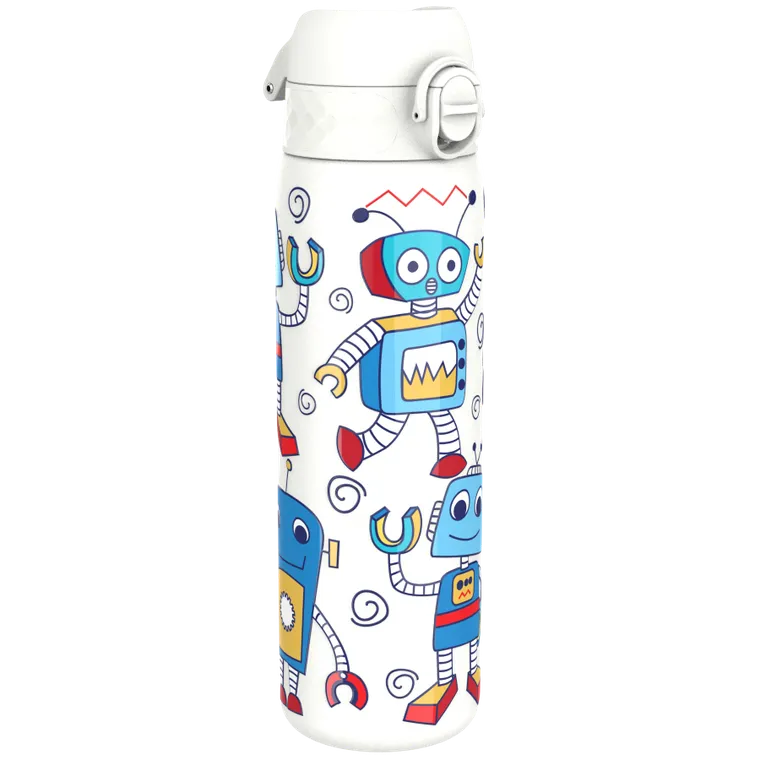 ION8, Roboty, bidon stalowy z ustnikiem, biały, 600 ml