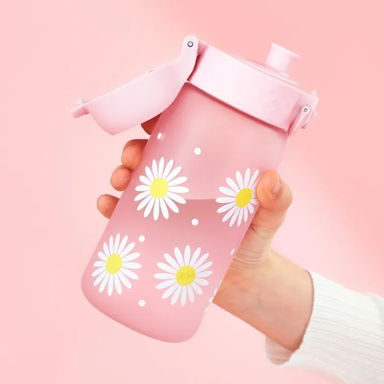 ION8, Stokrotki, bidon z ustnikiem, różowy, 350 ml