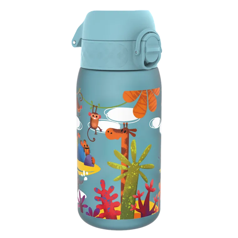 ION8, Zwierzęta safari, bidon z ustnikiem, niebieski, 350 ml