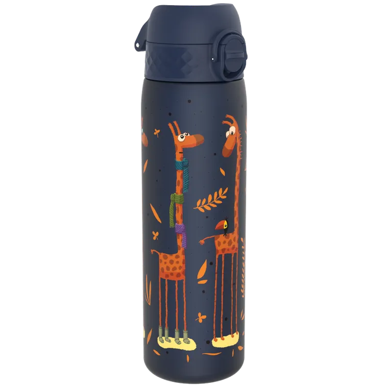 ION8, Żyrafy, bidon z ustnikiem, niebieski, 500 ml